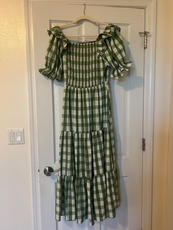 JessaKae Dresses & Skirts - Green and White Gingham Ruffled Tiered Sundress from Jessakae
